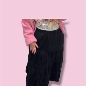 Chelsea & Theodore Black Tiered Maxi Skirt